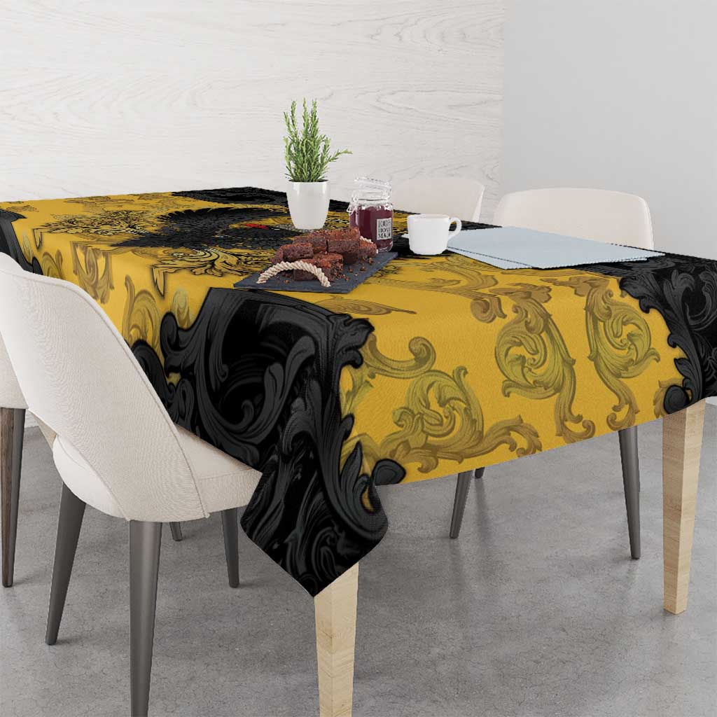German Empire Tablecloth Imperial Black Eagle With Baroque Patterns - Wonder Print Shop