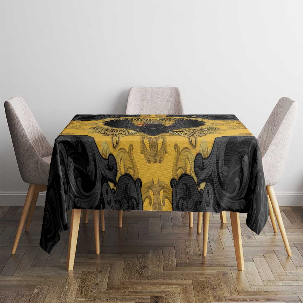 German Empire Tablecloth Imperial Black Eagle With Baroque Patterns - Wonder Print Shop