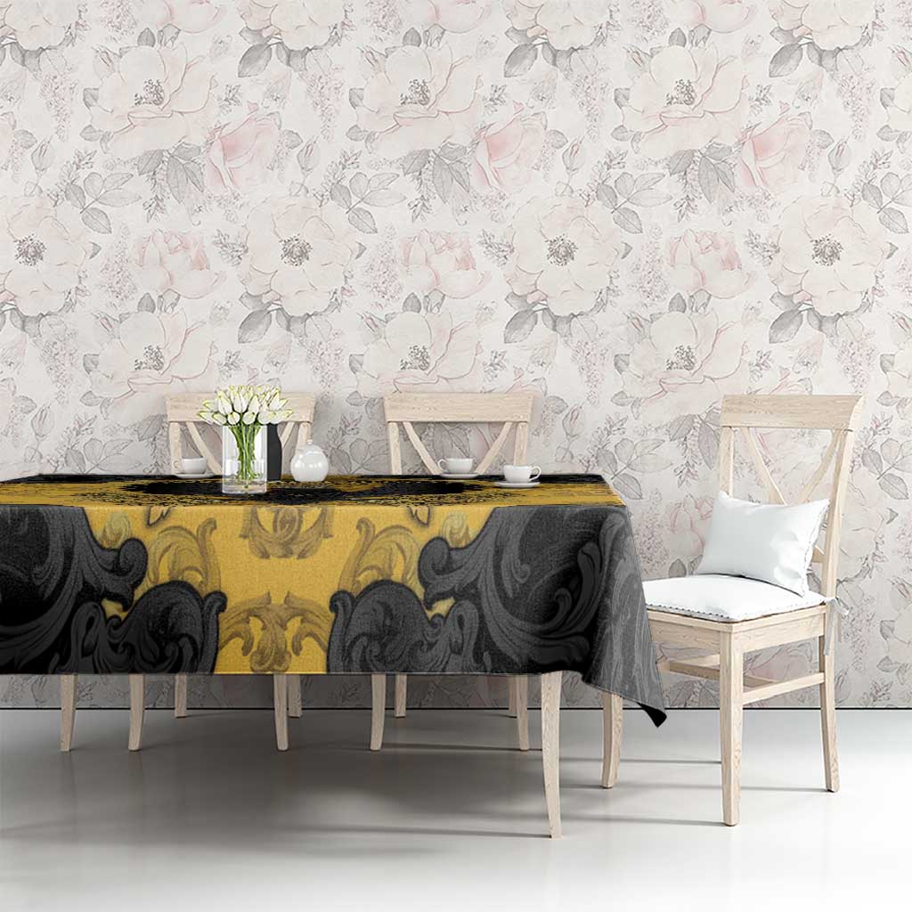 German Empire Tablecloth Imperial Black Eagle With Baroque Patterns - Wonder Print Shop