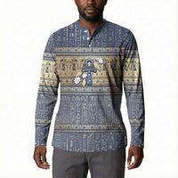 Ankh Egypt Button Sweatshirt Egyptian Lotus Flowers