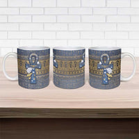 Ankh Egypt Ceramic Mug Egyptian Lotus Flowers