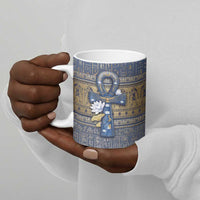 Ankh Egypt Ceramic Mug Egyptian Lotus Flowers