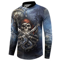 Pirates Skull Button Sweatshirt Kraken Sea Monster Tentacles Deep Legend