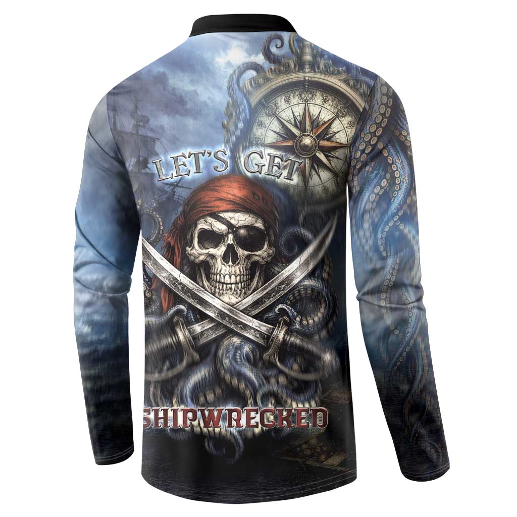 Pirates Skull Button Sweatshirt Kraken Sea Monster Tentacles Deep Legend