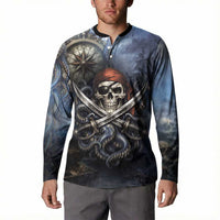 Pirates Skull Button Sweatshirt Kraken Sea Monster Tentacles Deep Legend