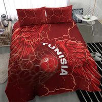 Tunisia Football Bedding Set Eagle Cracked Texture Athletic