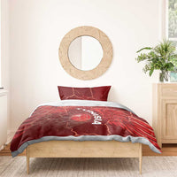 Tunisia Football Bedding Set Eagle Cracked Texture Athletic