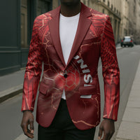 Custom Tunisia Football Blazer Eagle Cracked Texture Athletic