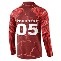 Custom Tunisia Football Button Sweatshirt Eagle Cracked Texture Athletic