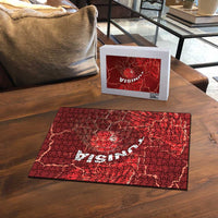 Tunisia Football Puzzle Eagle Cracked Texture Athletic