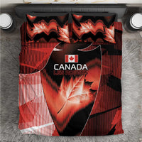 Canada Football Bedding Set Visual Line Abstract Maple Leaf