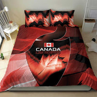 Canada Football Bedding Set Visual Line Abstract Maple Leaf