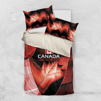 Canada Football Bedding Set Visual Line Abstract Maple Leaf