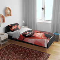 Canada Football Bedding Set Visual Line Abstract Maple Leaf