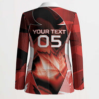 Custom Canada Football Blazer Visual Line Abstract Maple Leaf