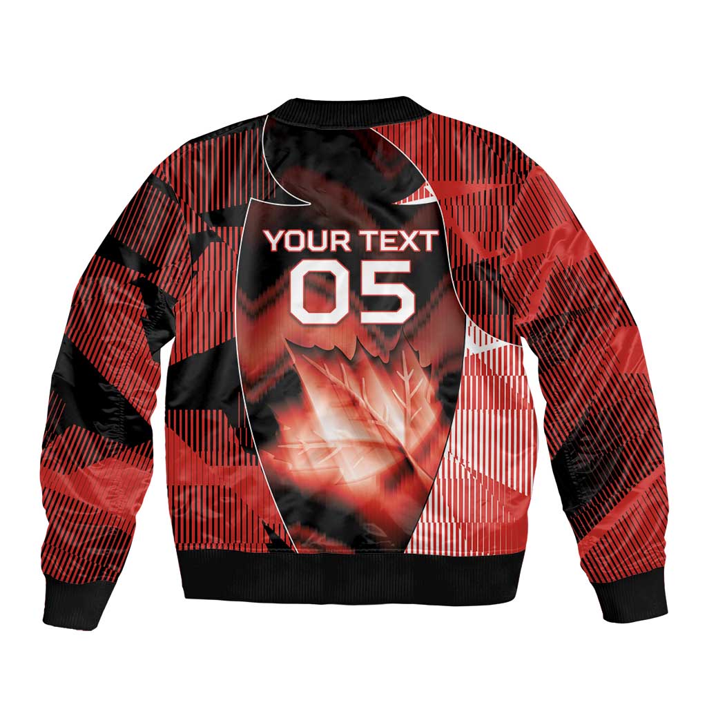 Custom Canada Football Bomber Jacket Visual Line Abstract Maple Leaf