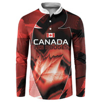 Custom Canada Football Button Sweatshirt Visual Line Abstract Maple Leaf