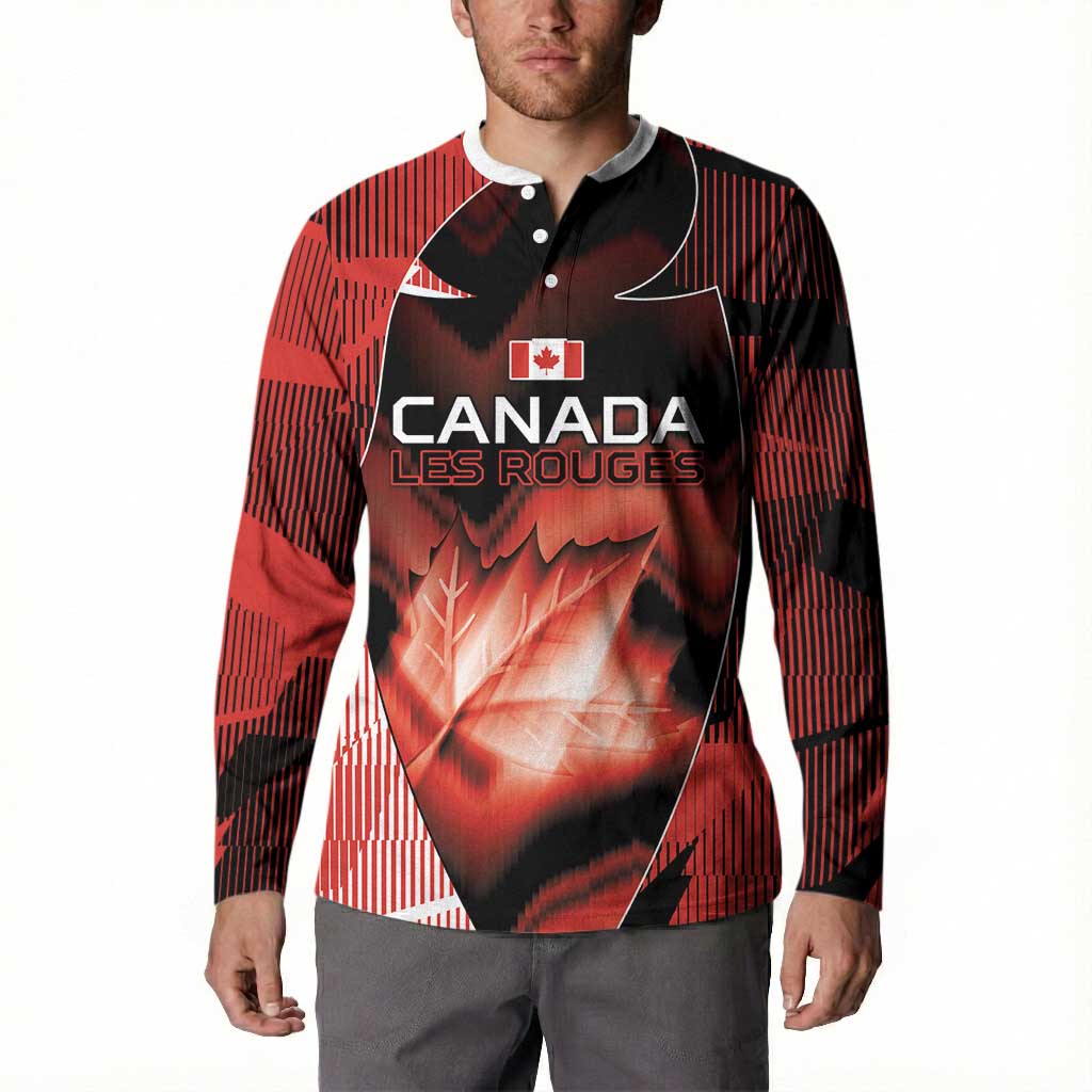 Custom Canada Football Button Sweatshirt Visual Line Abstract Maple Leaf