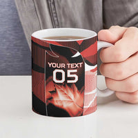 Custom Canada Football Ceramic Mug Visual Line Abstract Maple Leaf