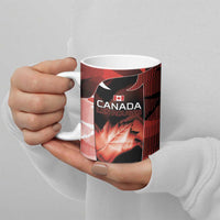 Custom Canada Football Ceramic Mug Visual Line Abstract Maple Leaf