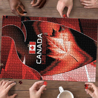Canada Football Puzzle Visual Line Abstract Maple Leaf