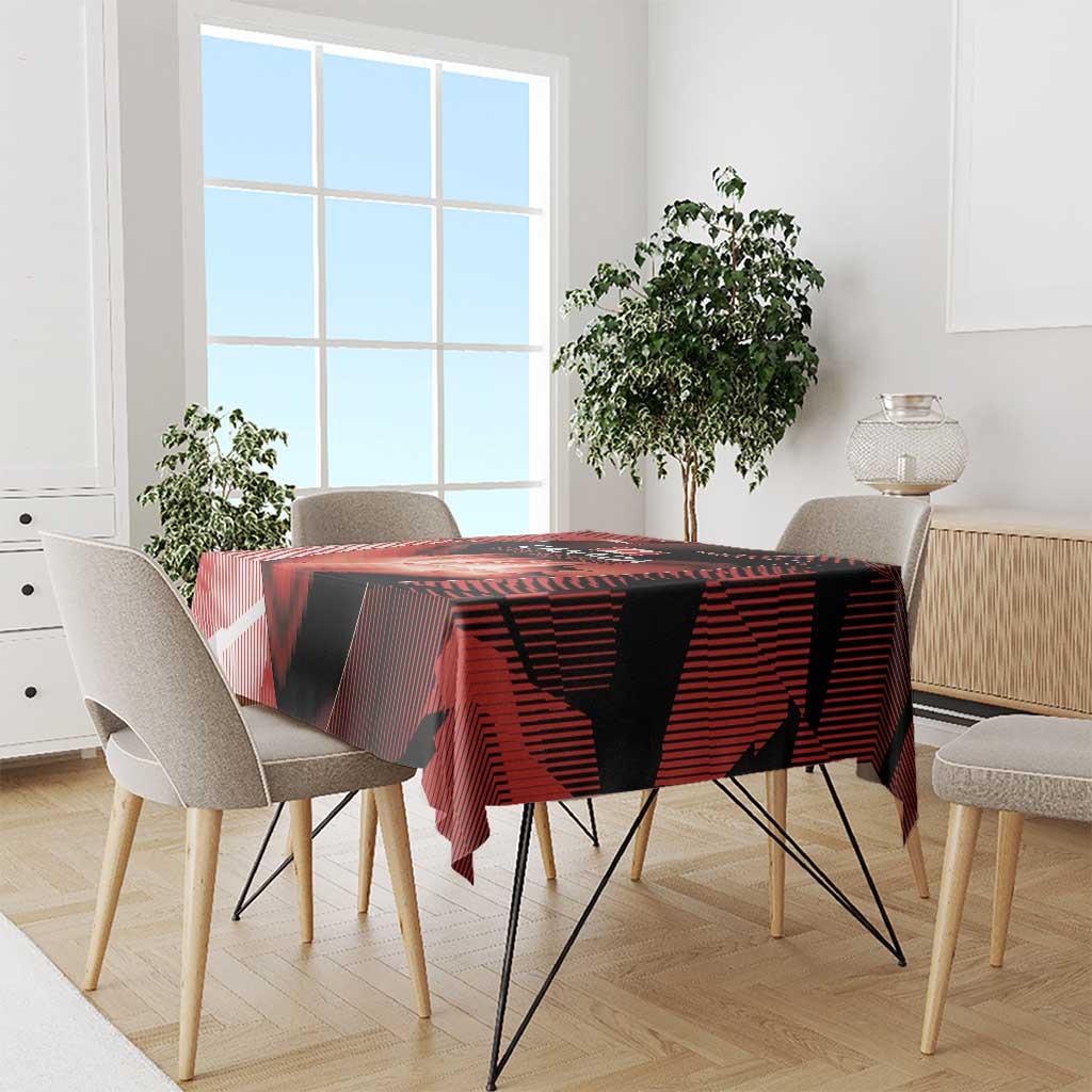 Canada Football Tablecloth Visual Line Abstract Maple Leaf