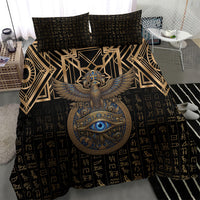 Egypt Eye of Horus Bedding Set Hieroglyphics Patterns Retro Style