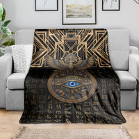 Egypt Eye of Horus Blanket Hieroglyphics Patterns Retro Style