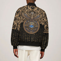 Egypt Eye of Horus Bomber Jacket Hieroglyphics Patterns Retro Style