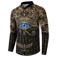 Egypt Eye of Horus Button Sweatshirt Hieroglyphics Patterns Retro Style