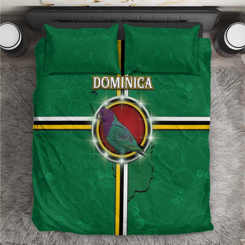 Dominica Bedding Set Sisserou Parrot With Hibiscus Patterns - Wonder Print Shop