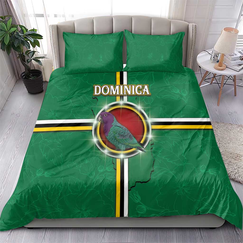 Dominica Bedding Set Sisserou Parrot With Hibiscus Patterns - Wonder Print Shop