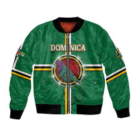 Personalized Dominica Bomber Jacket Sisserou Parrot With Hibiscus Patterns - Wonder Print Shop