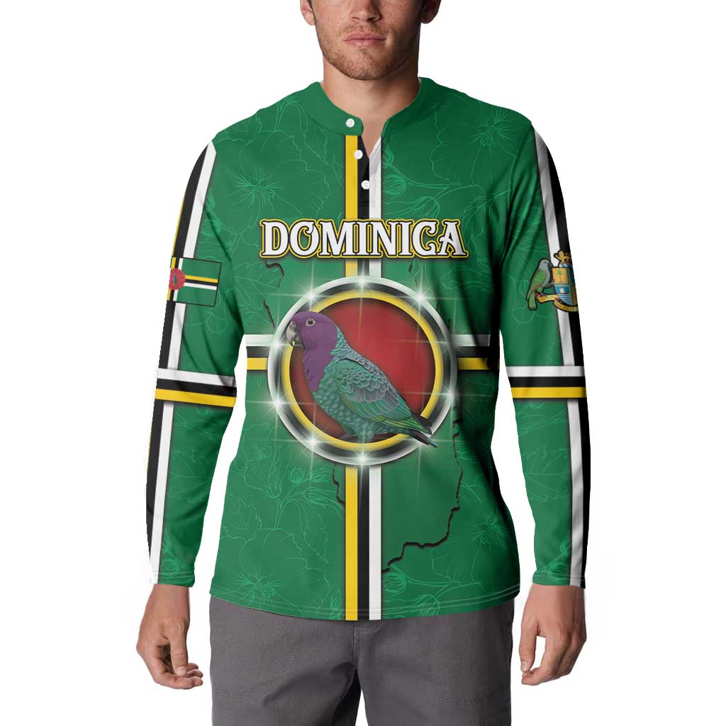 Personalized Dominica Button Sweatshirt Sisserou Parrot With Hibiscus Patterns - Wonder Print Shop