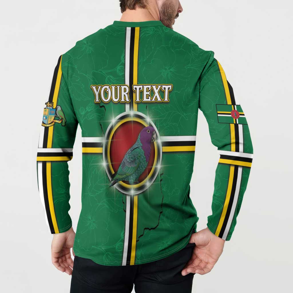 Personalized Dominica Button Sweatshirt Sisserou Parrot With Hibiscus Patterns - Wonder Print Shop