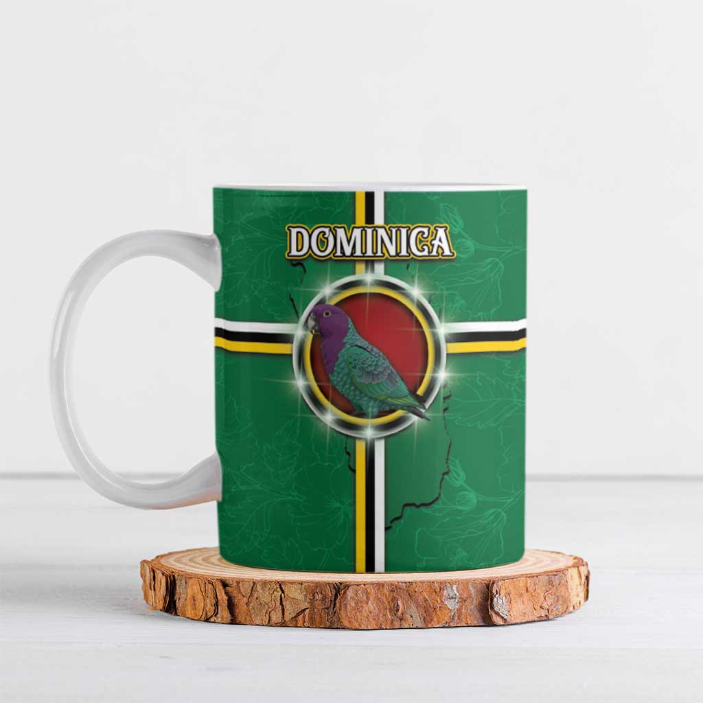 Personalized Dominica Ceramic Mug Sisserou Parrot With Hibiscus Patterns - Wonder Print Shop