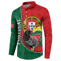 Personalized Portugal Button Sweatshirt Rooster With Coat Of Arms - Wonder Print Shop