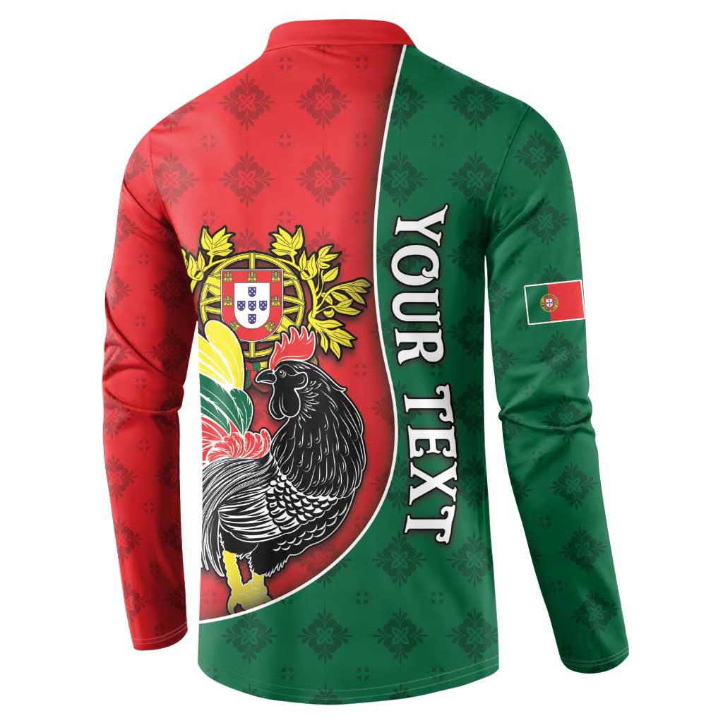 Personalized Portugal Button Sweatshirt Rooster With Coat Of Arms - Wonder Print Shop