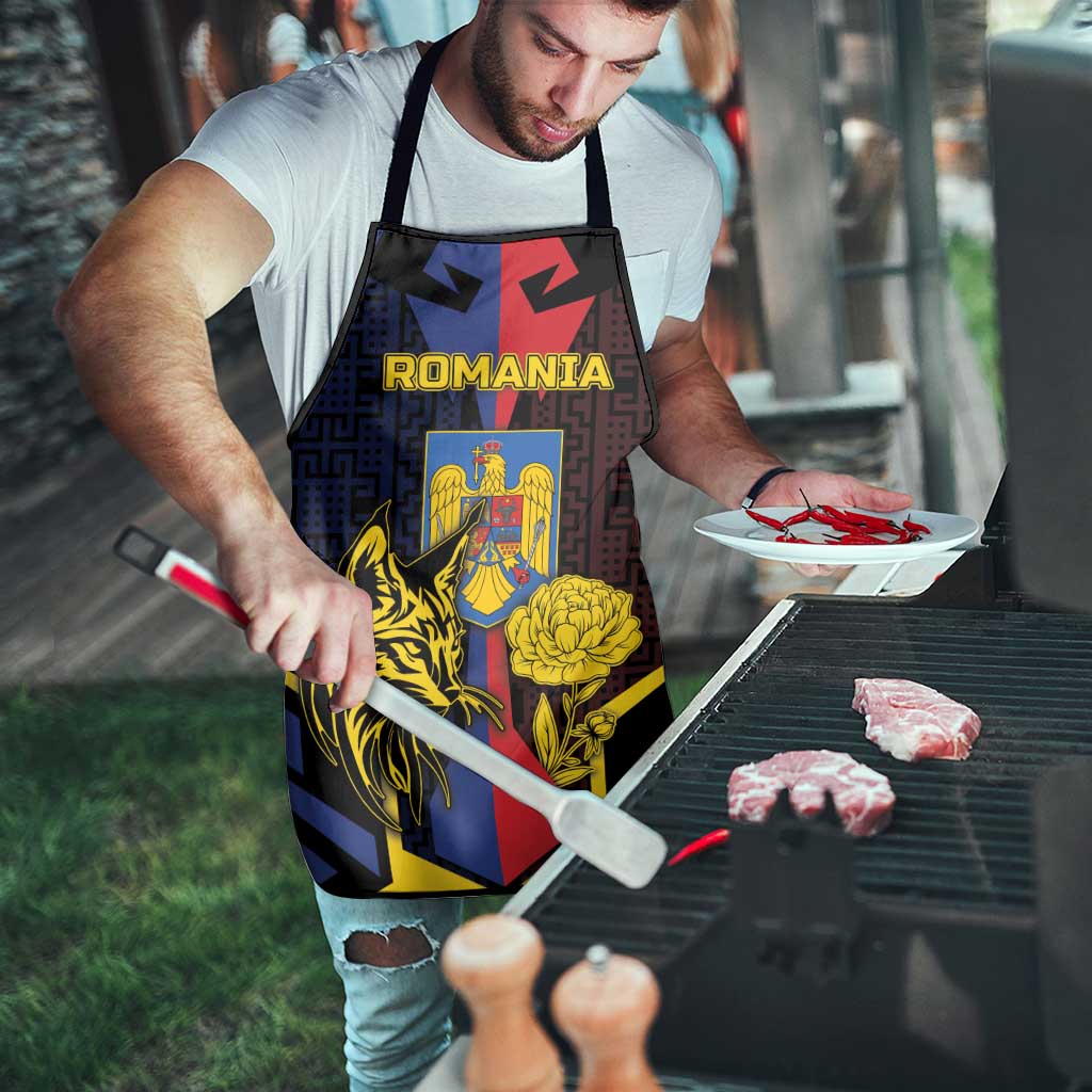 Romania Apron The Eurasian Lynx With The Peony - Wonder Print Shop