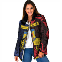 Personalized Romania Padded Jacket The Eurasian Lynx With The Peony - Wonder Print Shop
