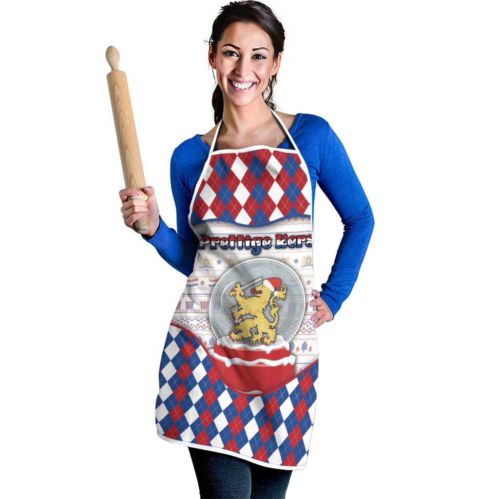Netherlands Christmas Apron Lion Symbol In Snow Globe - Wonder Print Shop