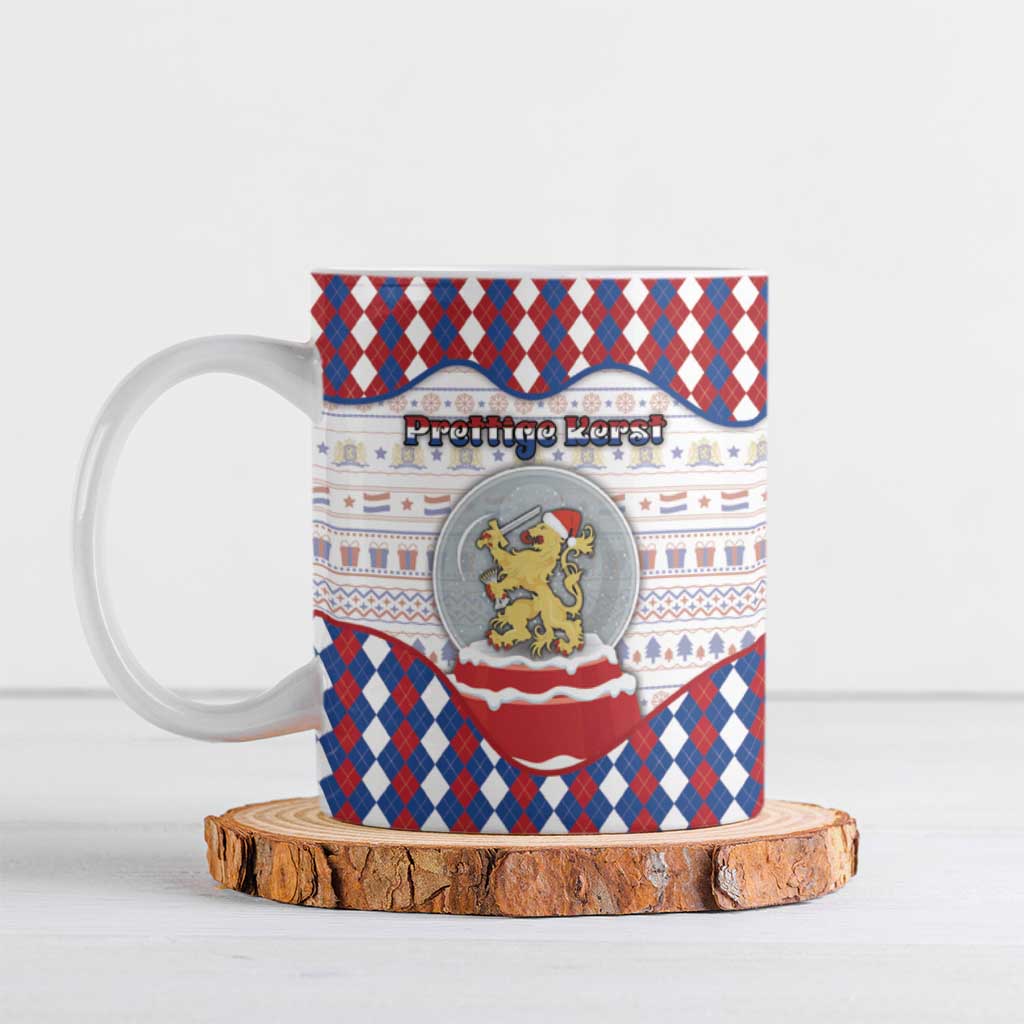 Netherlands Christmas Ceramic Mug Lion Symbol In Snow Globe - Wonder Print Shop