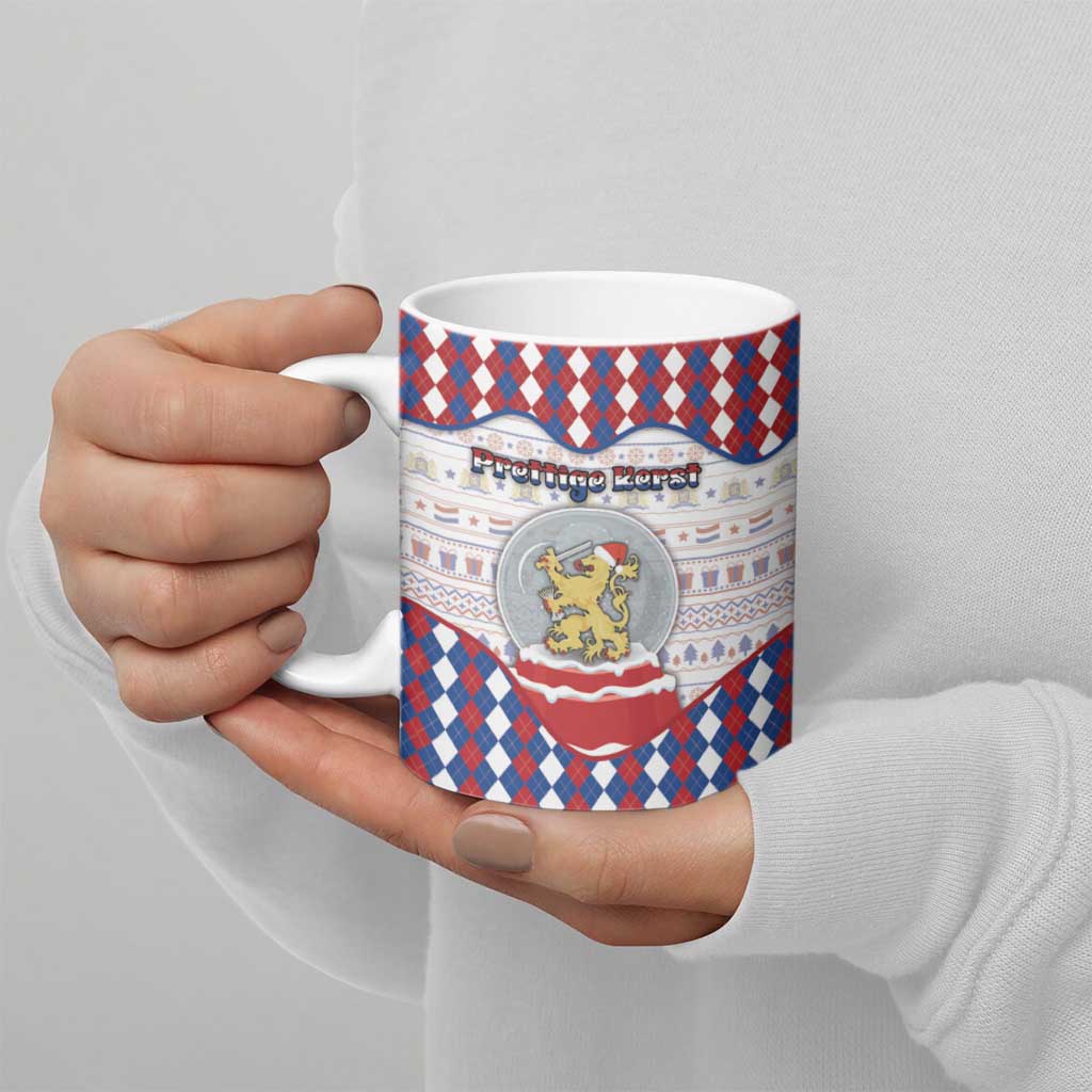 Netherlands Christmas Ceramic Mug Lion Symbol In Snow Globe - Wonder Print Shop