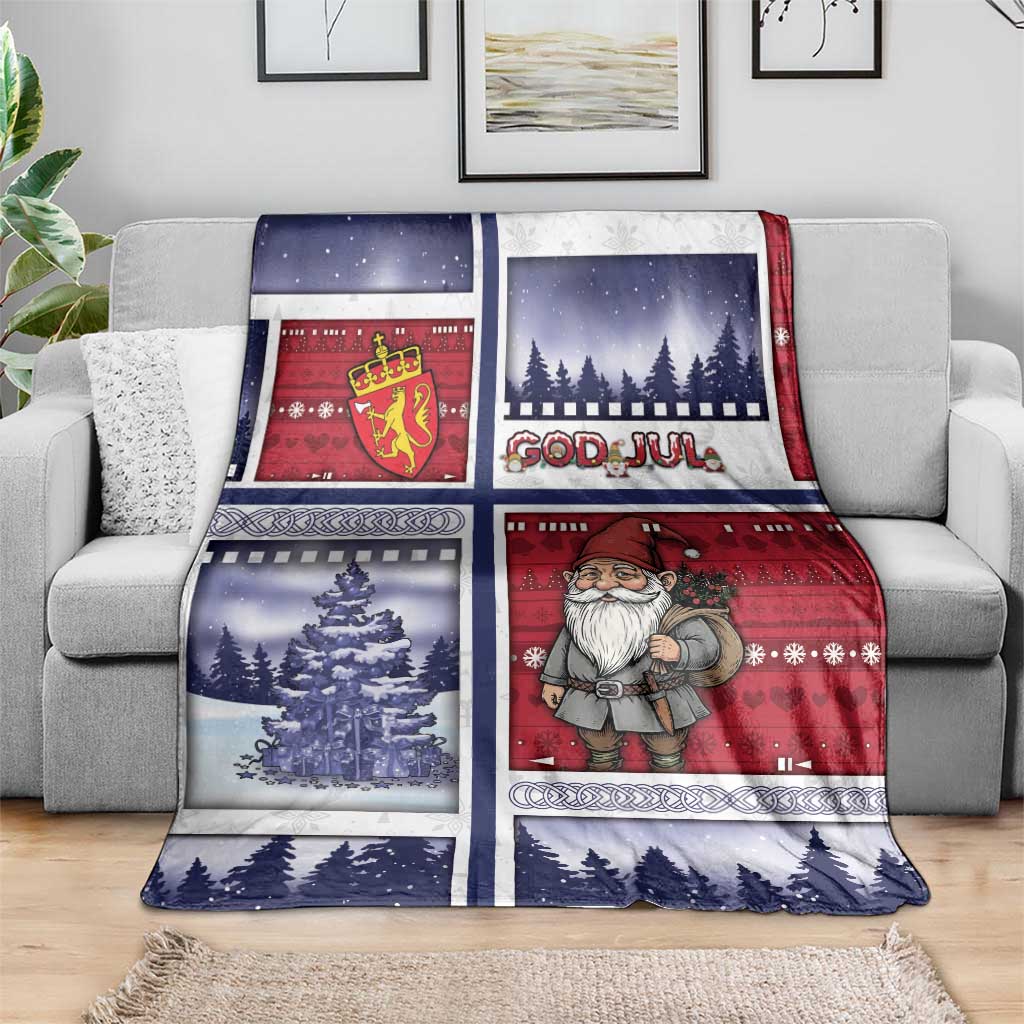 Norway Christmas Blanket Julenisse God Jul - Wonder Print Shop