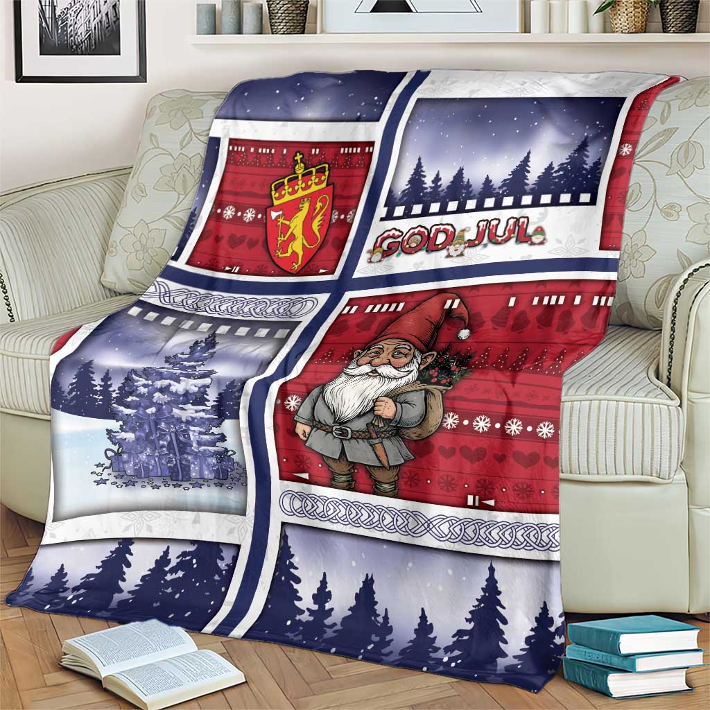 Norway Christmas Blanket Julenisse God Jul - Wonder Print Shop
