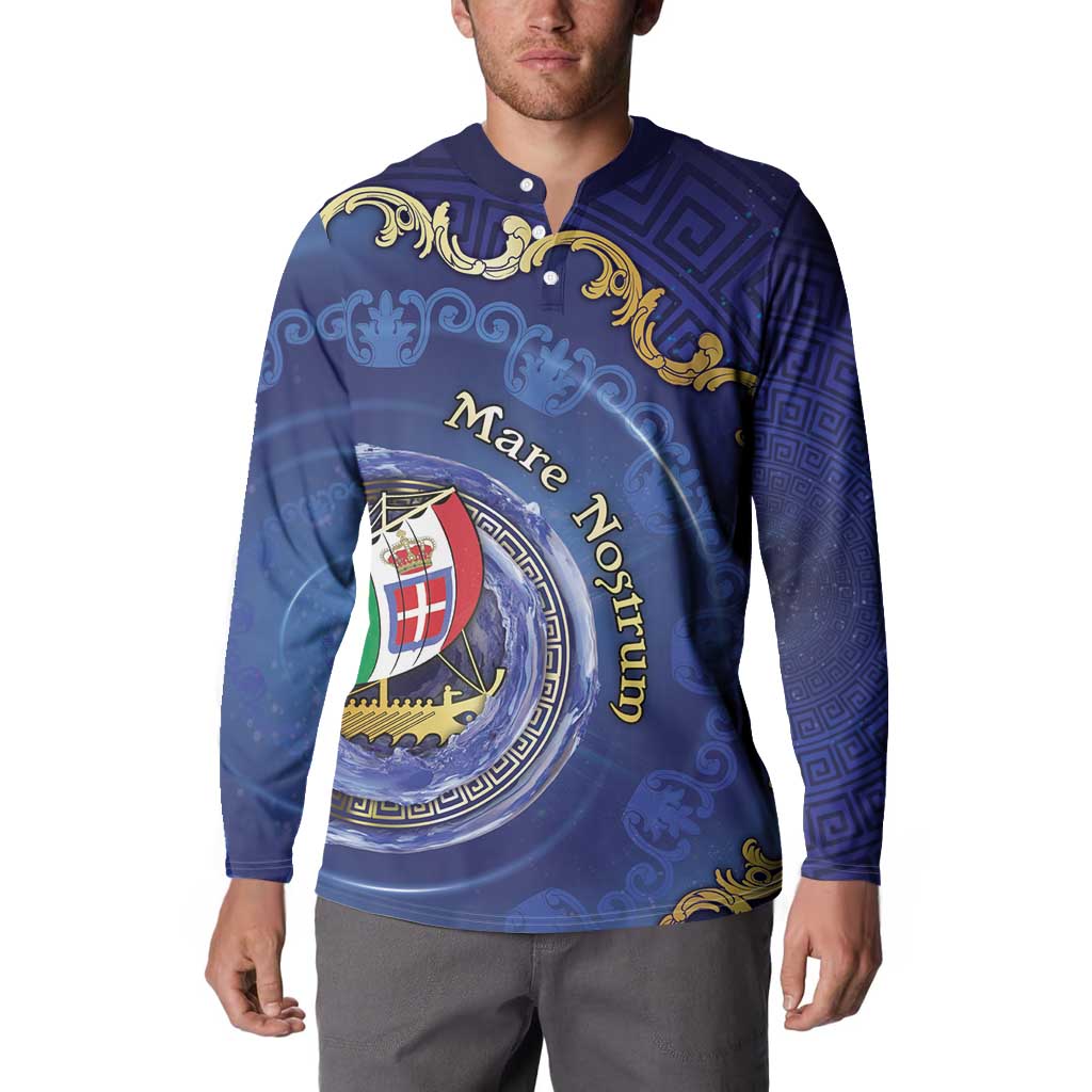 Italian Empire Button Sweatshirt Concept Of Mare Nostrum - Wonder Print Shop