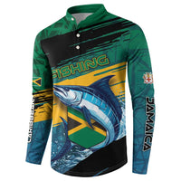 Personalized Afro-Jamaicans Fishing Button Sweatshirt Blue Marlin Fish