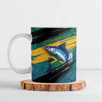 Personalized Afro-Jamaicans Fishing Ceramic Mug Blue Marlin Fish