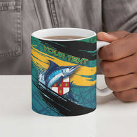 Personalized Afro-Jamaicans Fishing Ceramic Mug Blue Marlin Fish