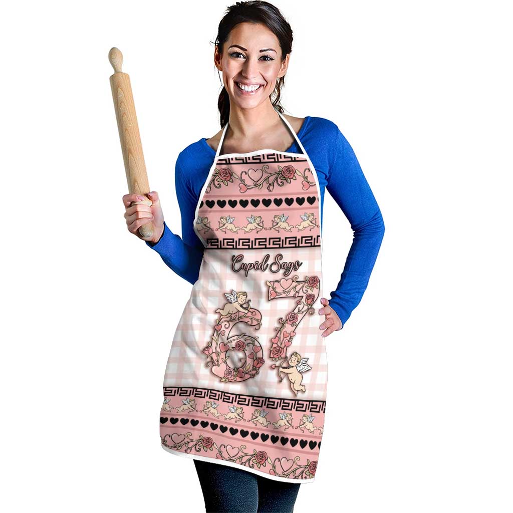 67 Valentine's Day Apron Vintage Rose And Cupid